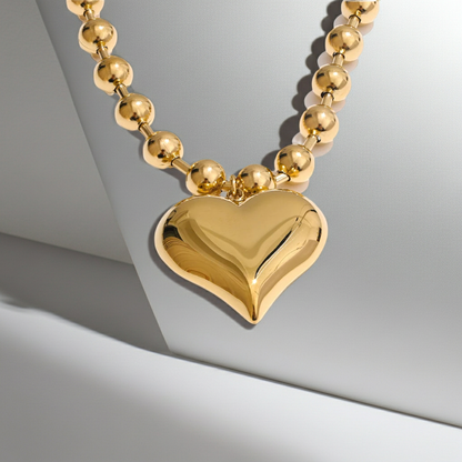 18K Gold-Plated Chunky Heart Necklace ARDEINAL