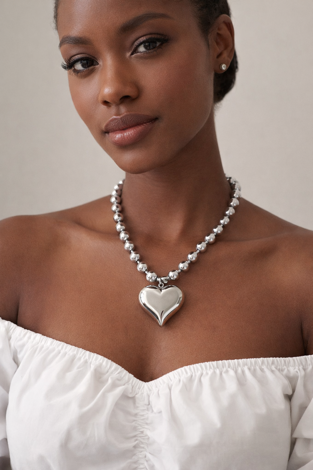 18K Gold-Plated Chunky Heart Necklace ARDEINAL