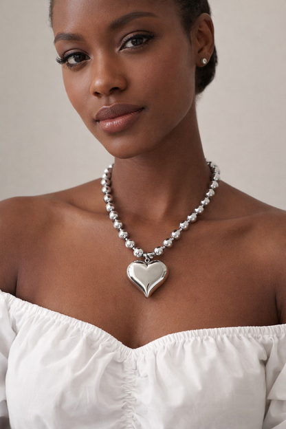 18K Gold-Plated Chunky Heart Necklace ARDEINAL