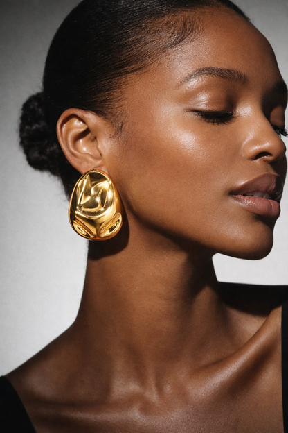 Sculpted PVD Gold-Plated Earrings