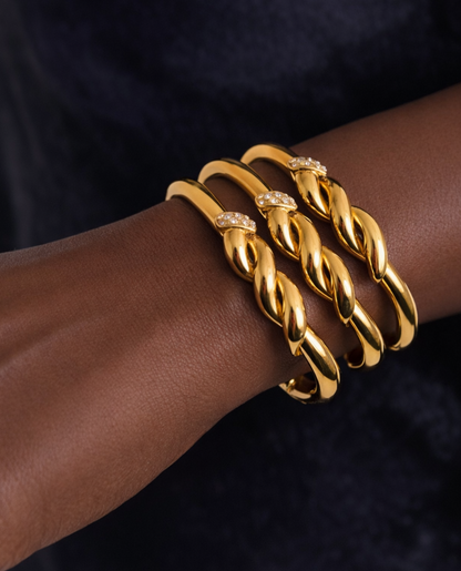 Twisted Rhinestone Bangle ARDEINAL