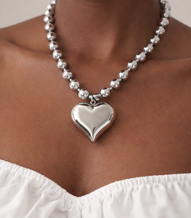 18K Gold-Plated Chunky Heart Necklace ARDEINAL